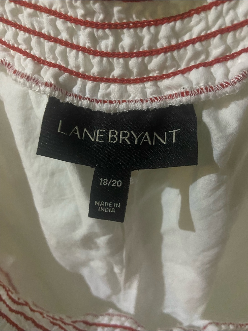 Lane Bryant White Chemise with Red Trim